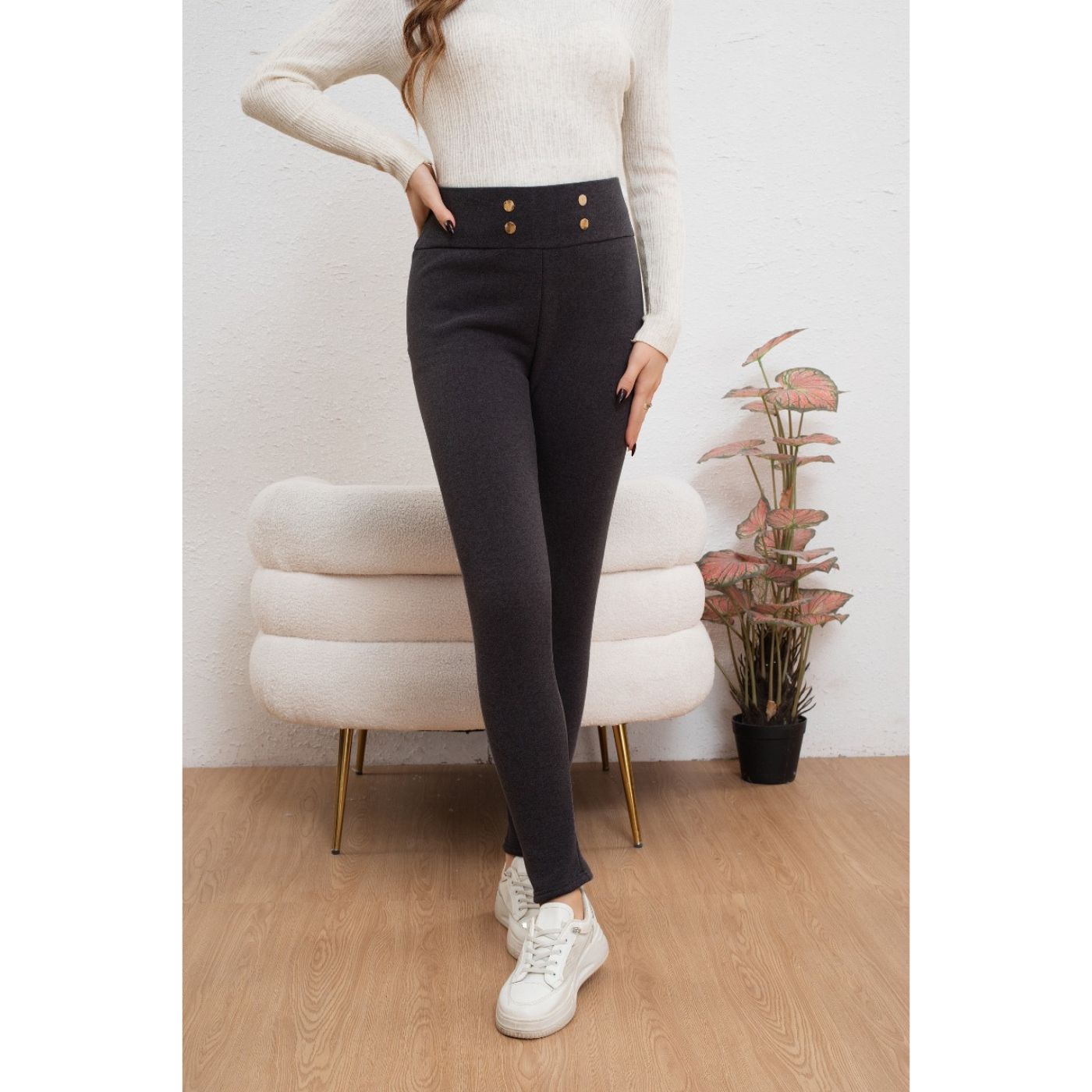 PANTALÓN CALZA MUJER INTERIOR FORRO PIEL TERMICO INVIERNO 2036 - 3