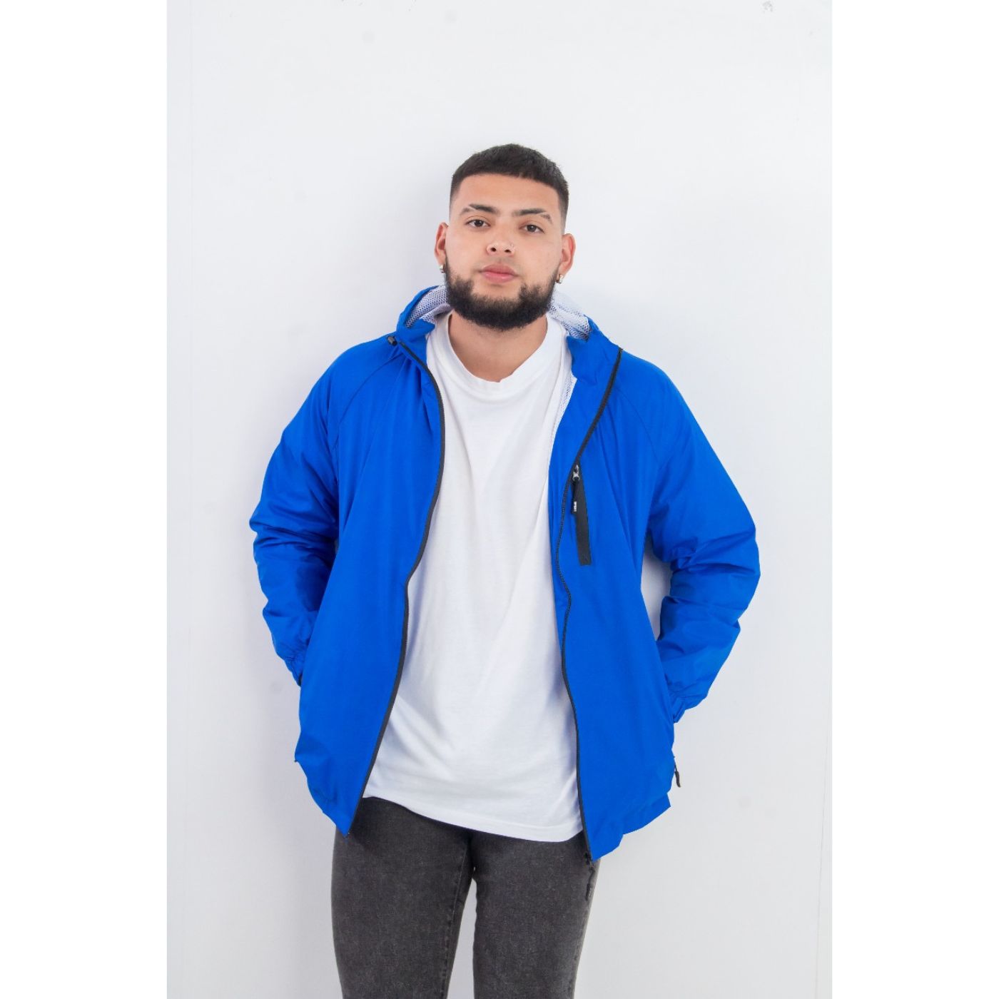 CHAQUETA HOMBRE CORTA VIENTO IMPERMEABLE PARKA LIVIANA COLORES 9283 - 3