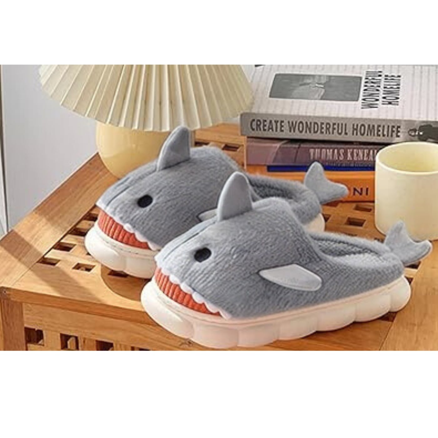PANTUFLA ZAPATO DESCANSO NIÑOS DISEÑOS TIBURÓN SUELA CONFORTABLE 4245 - 2