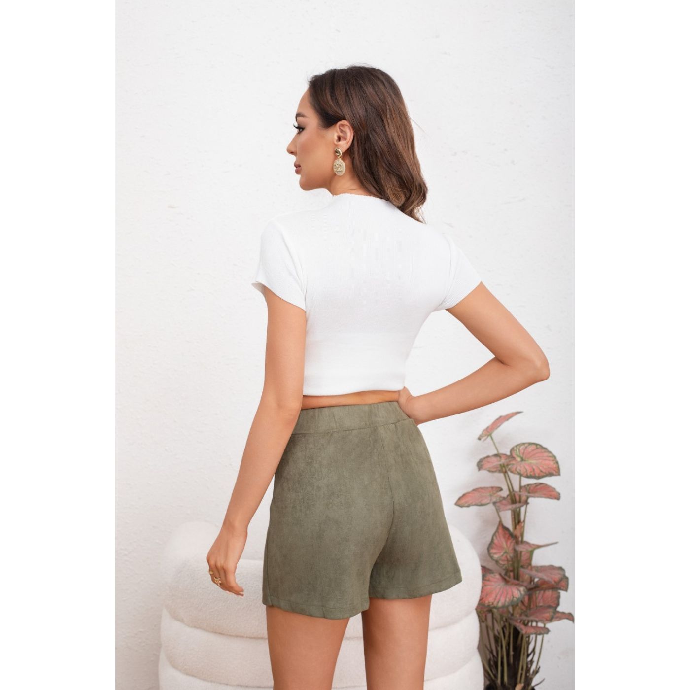 MINI FALDA SHORT MUJER LISO JUVENIL CASUAL TENDENCIA 0124 - 4