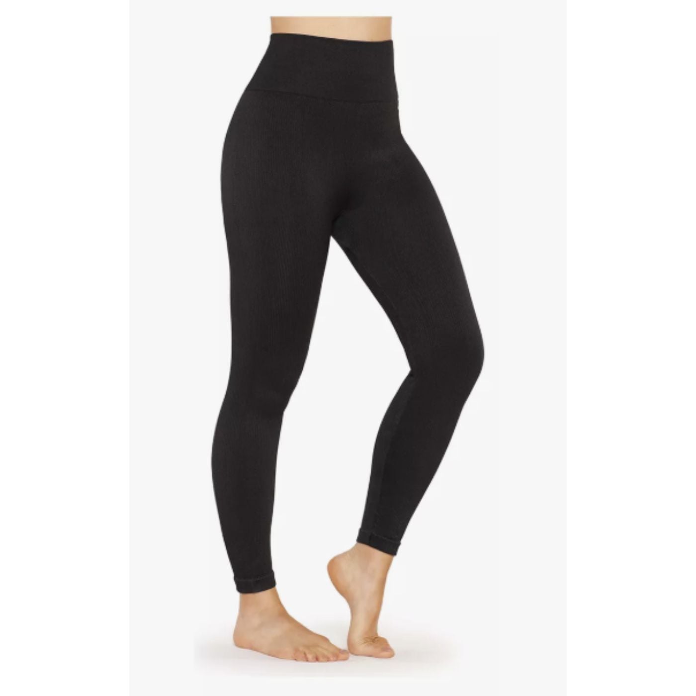 CALZA ACANALADA MUJER INVIERNO FORRO POLAR TIRO ALTO 7021 - 1