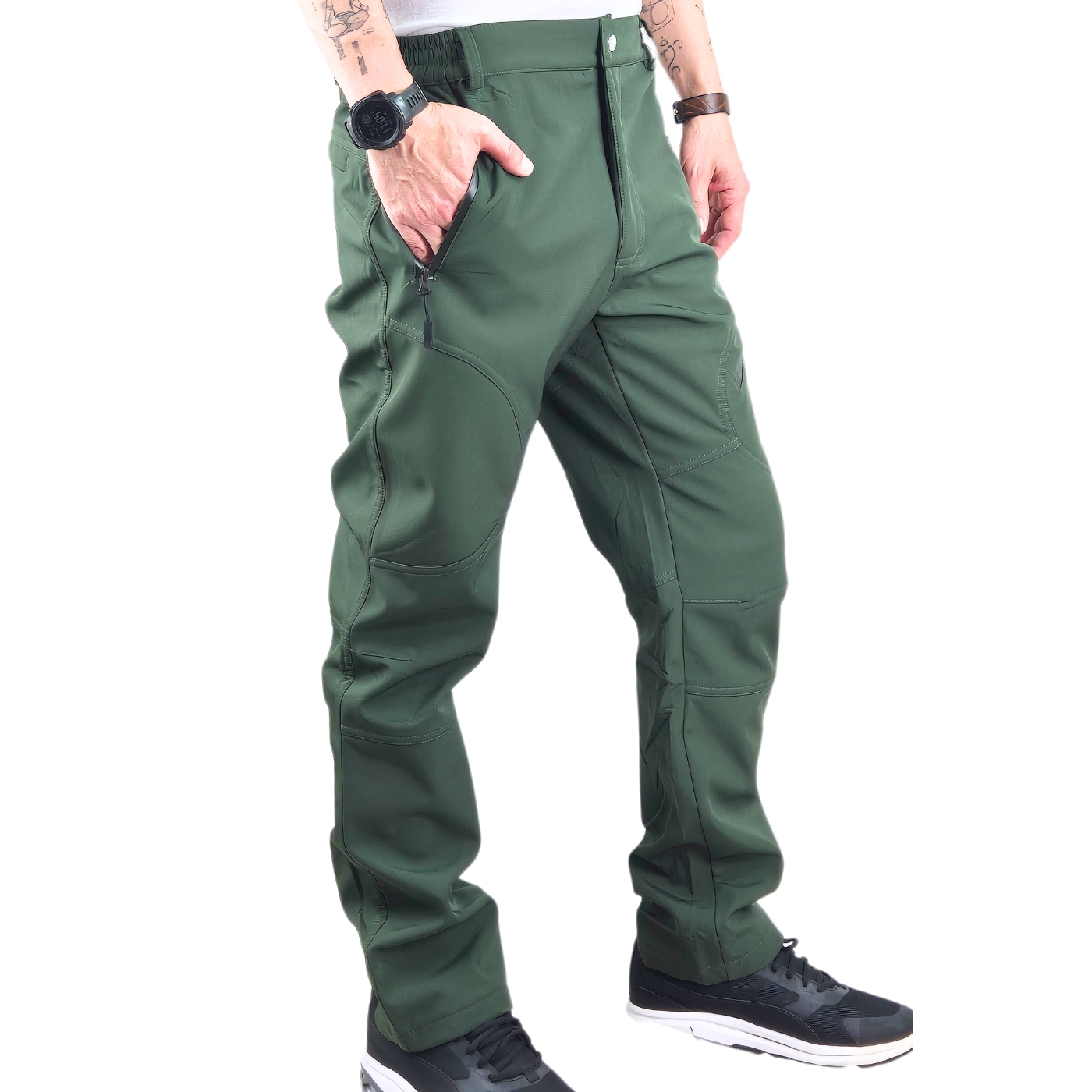 PANTALON TERMICO SOFTSHELL HOMBRE INVIERNO FORRO POLAR H811 - 3