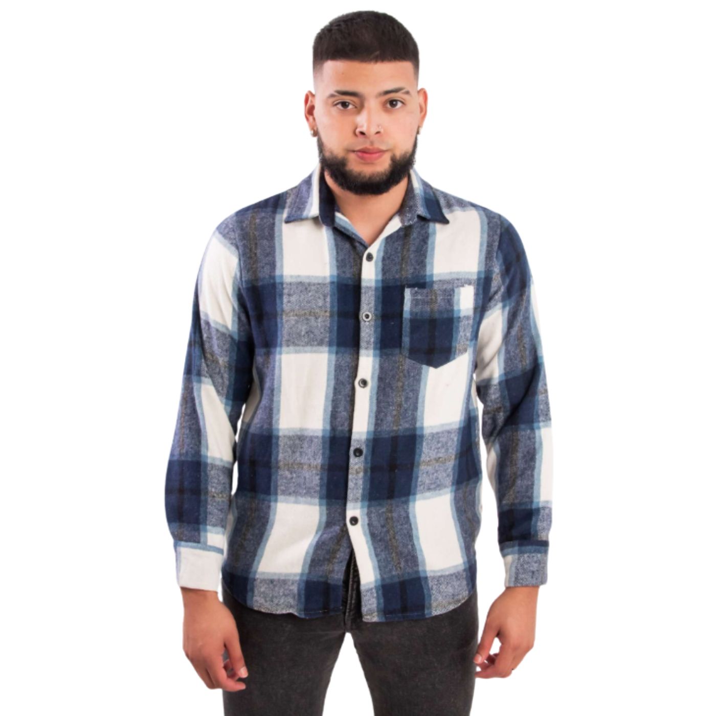 CAMISA ALGODÓN INVIERNO LEÑADORA A CUADROS HOMBRE 0033 - 1