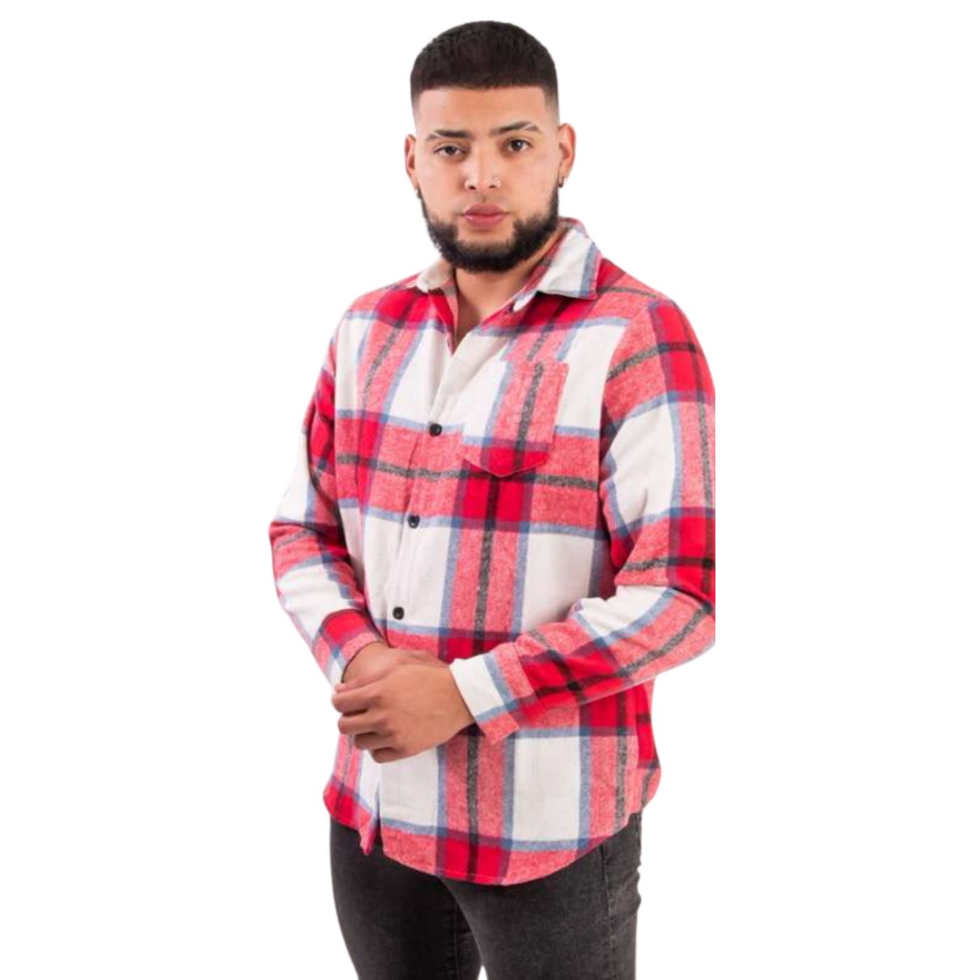 CAMISA ALGODÓN INVIERNO LEÑADORA A CUADROS HOMBRE 0033 - 1