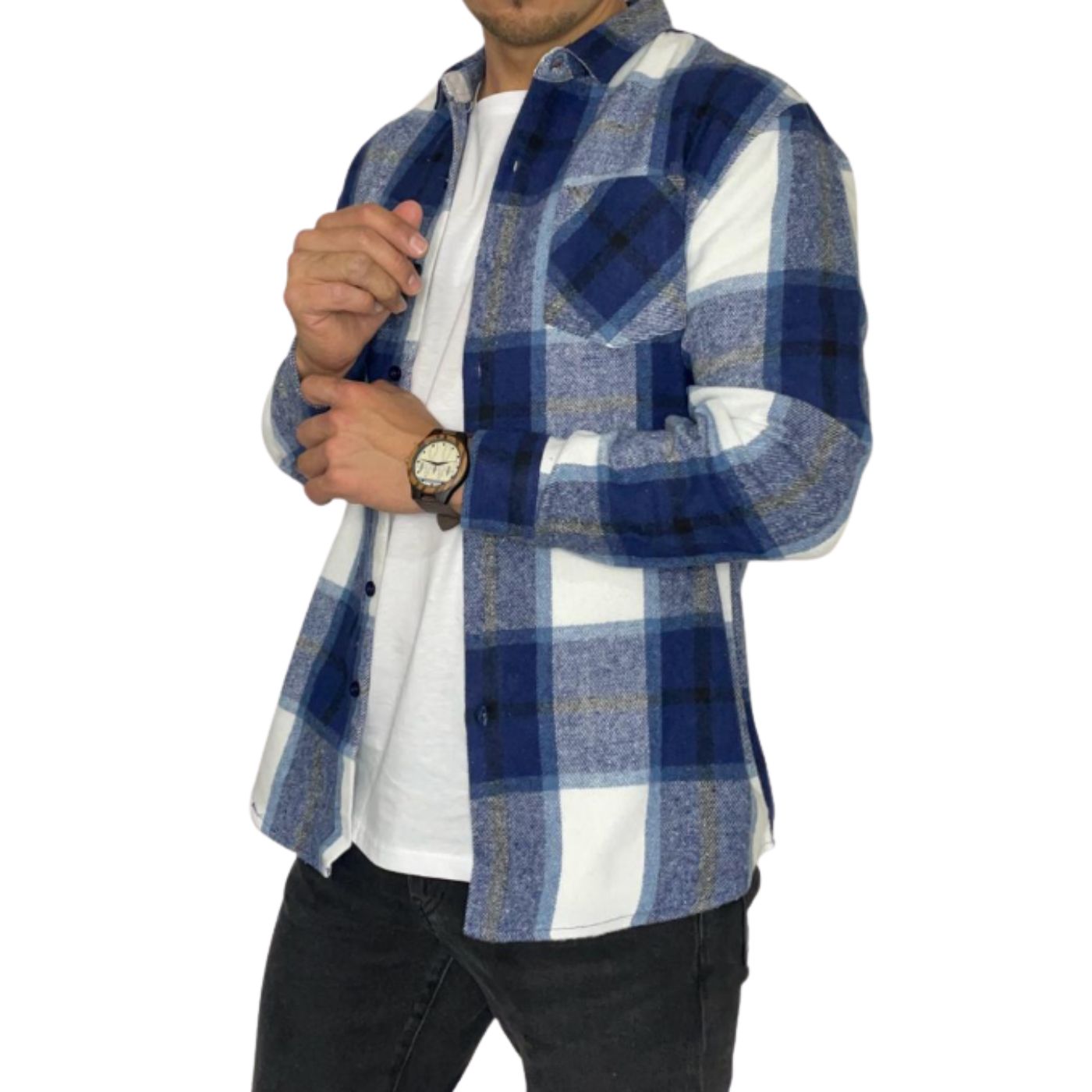 CAMISA ALGODÓN INVIERNO LEÑADORA A CUADROS HOMBRE 0033 - 2