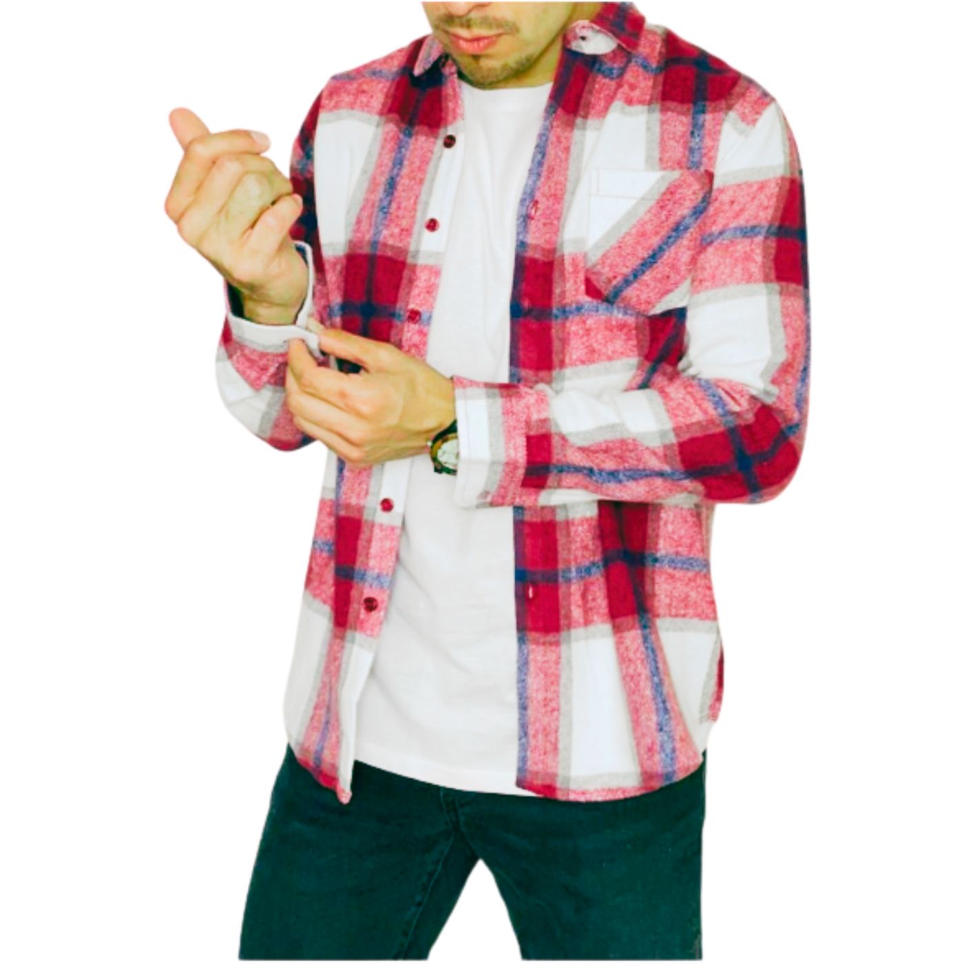 CAMISA ALGODÓN INVIERNO LEÑADORA A CUADROS HOMBRE 0033 - 2