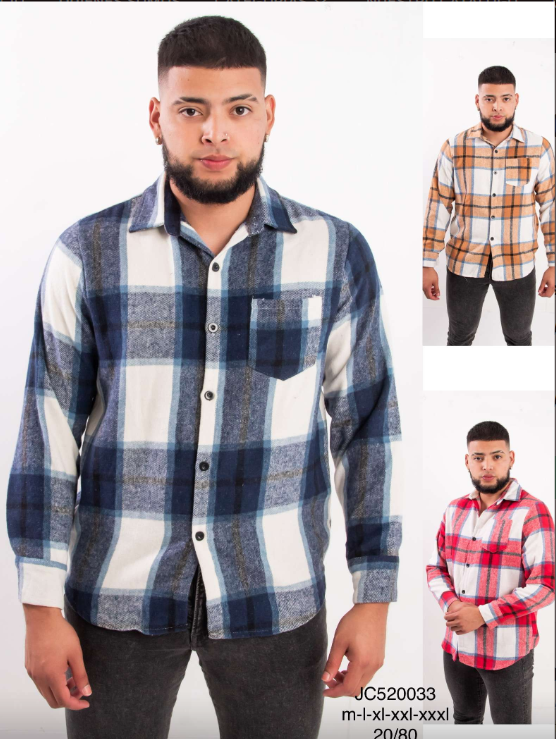 CAMISA ALGODÓN INVIERNO LEÑADORA A CUADROS HOMBRE 0033 - 5