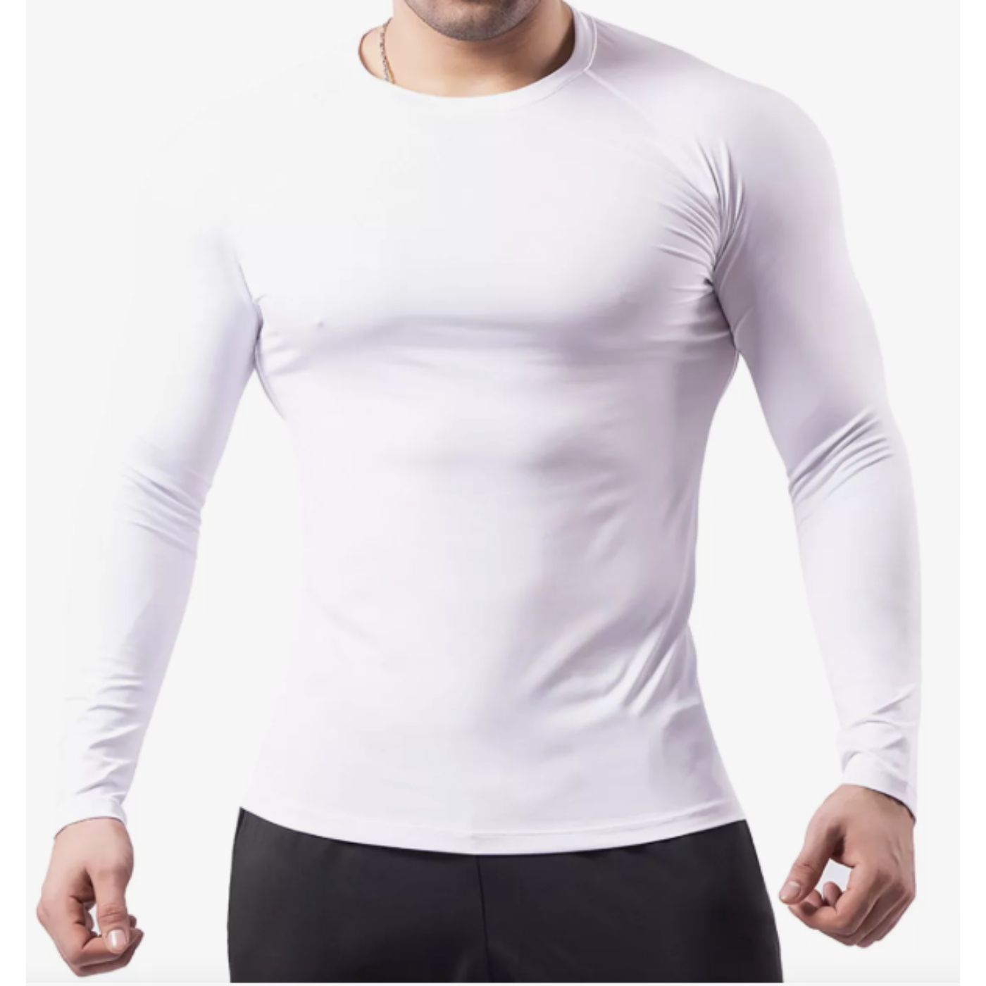 CAMISETA HOMBRE MANGA LARGA CUELLO POLO FIBRA BAMBU 2739 Blanco XL-XXL