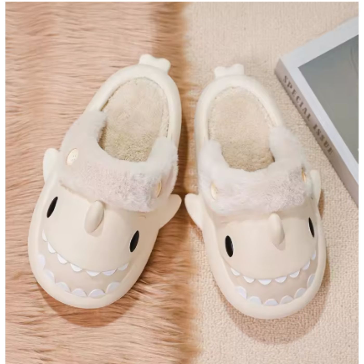 PANTUFLA ZAPATO DE DESCANSO DISEÑOS TIBURÓN FORRO PIEL TENDENCIA. 934 - 5