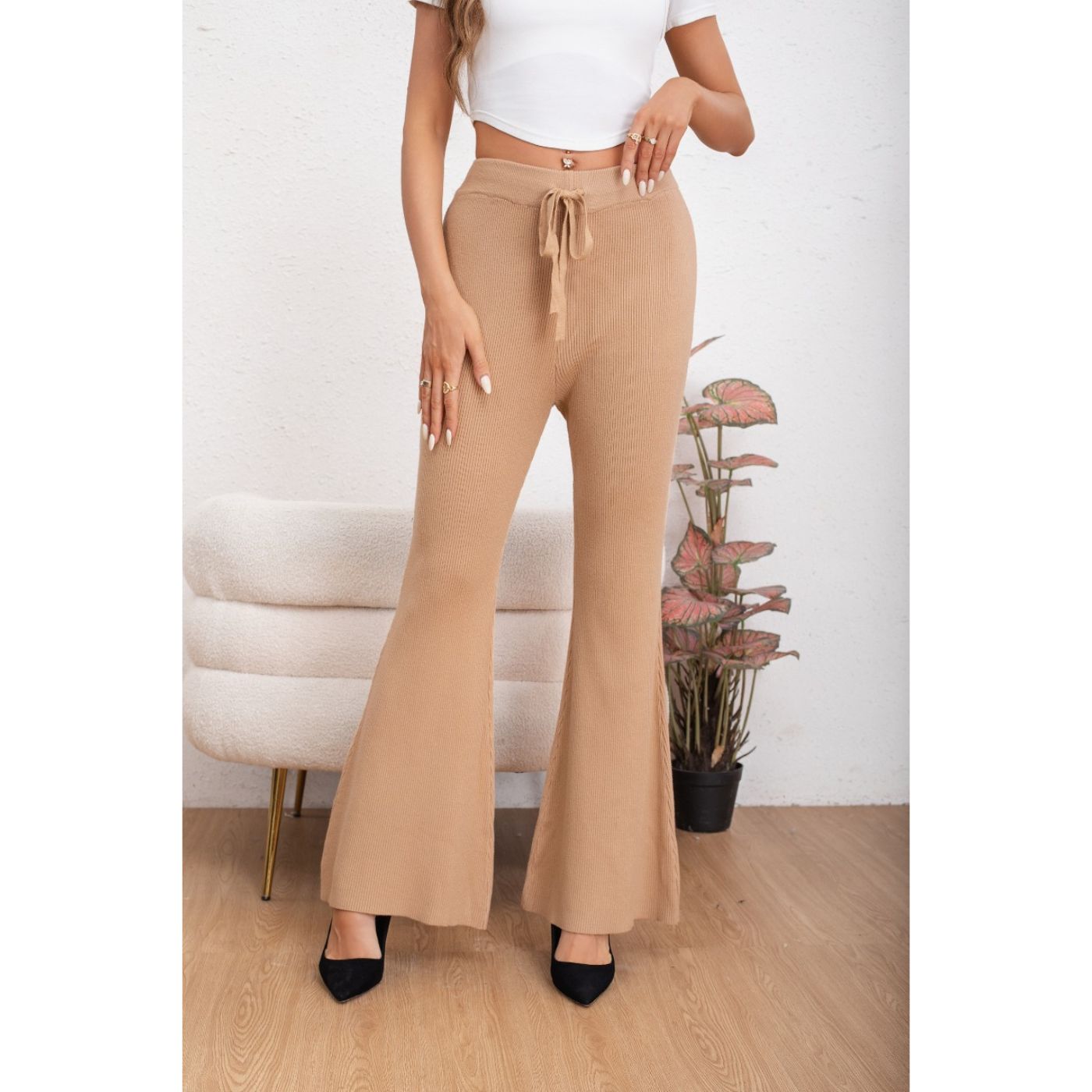 PANTALON CALZA MUJER FLARE LANILLA TIRO ALTO FULL ELASTICADO 5050 - 2