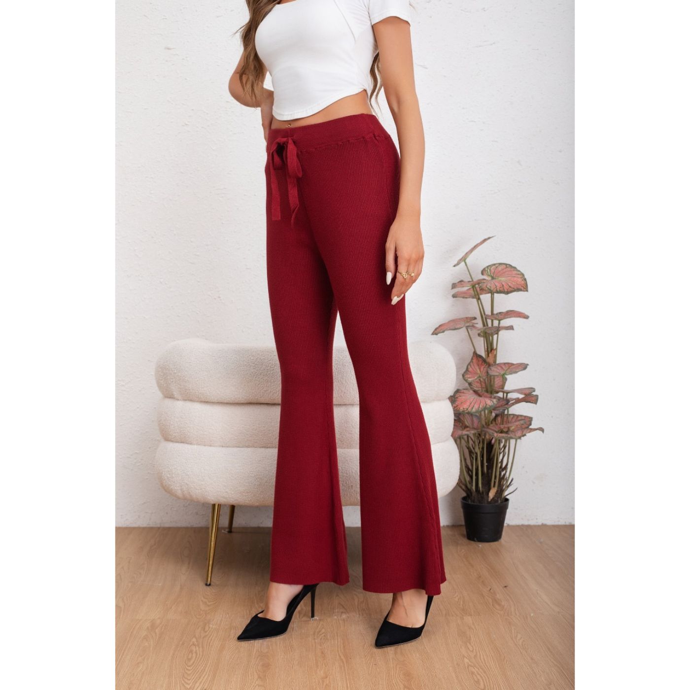 PANTALON CALZA MUJER FLARE LANILLA TIRO ALTO FULL ELASTICADO 5050 - 2