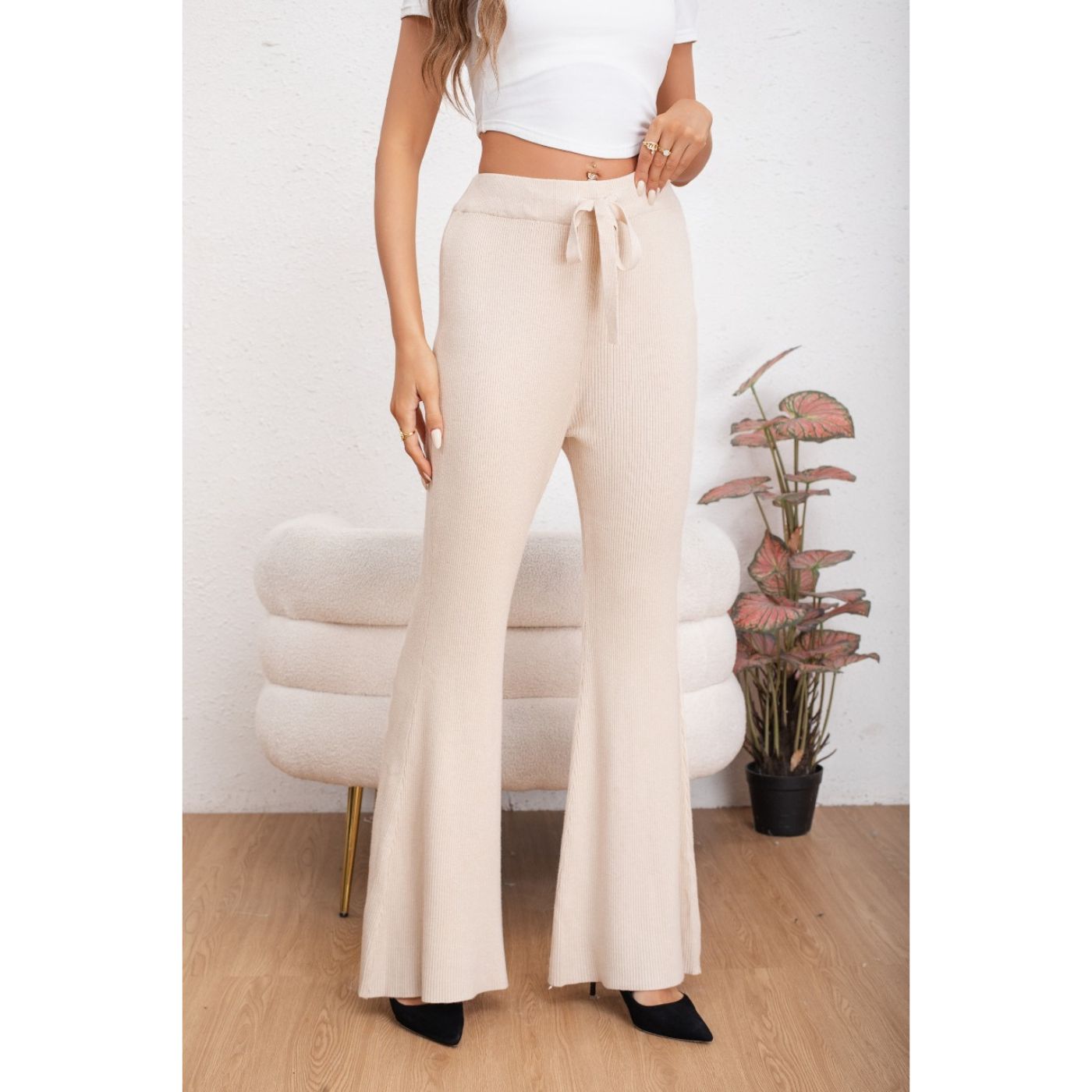 PANTALON CALZA MUJER FLARE LANILLA TIRO ALTO FULL ELASTICADO 5050 - 3