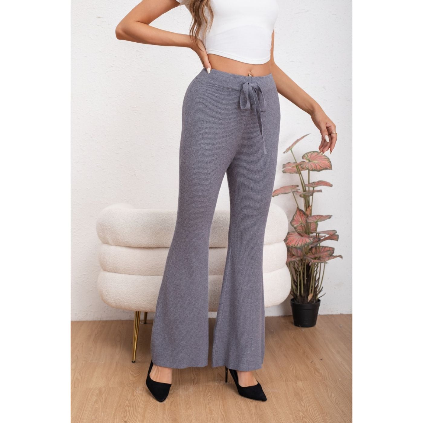 PANTALON CALZA MUJER FLARE LANILLA TIRO ALTO FULL ELASTICADO 5050 - 3