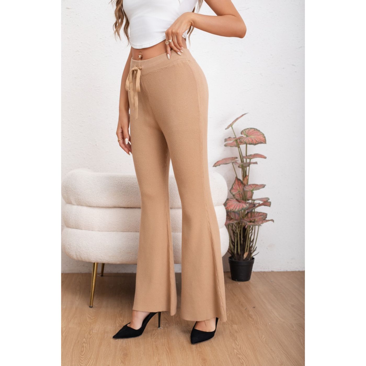 PANTALON CALZA MUJER FLARE LANILLA TIRO ALTO FULL ELASTICADO 5050 - 3