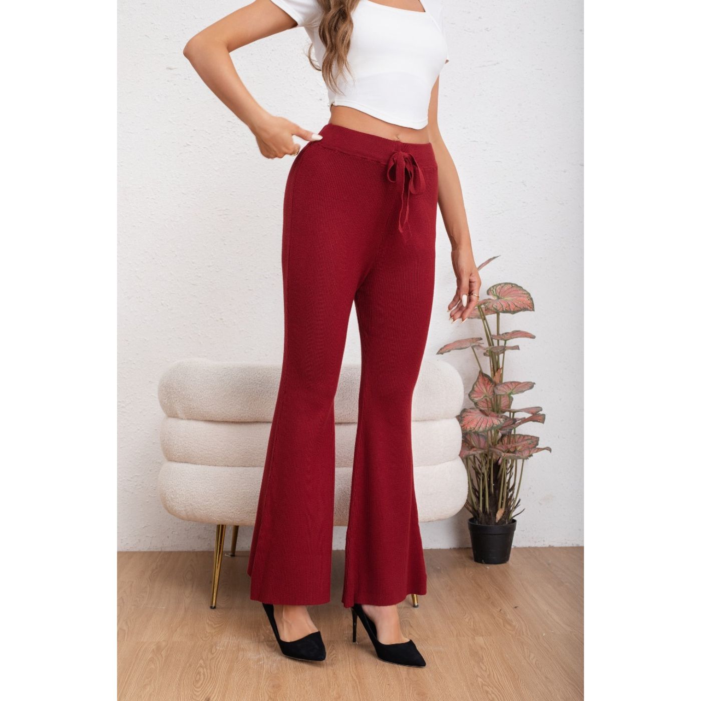 PANTALON CALZA MUJER FLARE LANILLA TIRO ALTO FULL ELASTICADO 5050 - 3