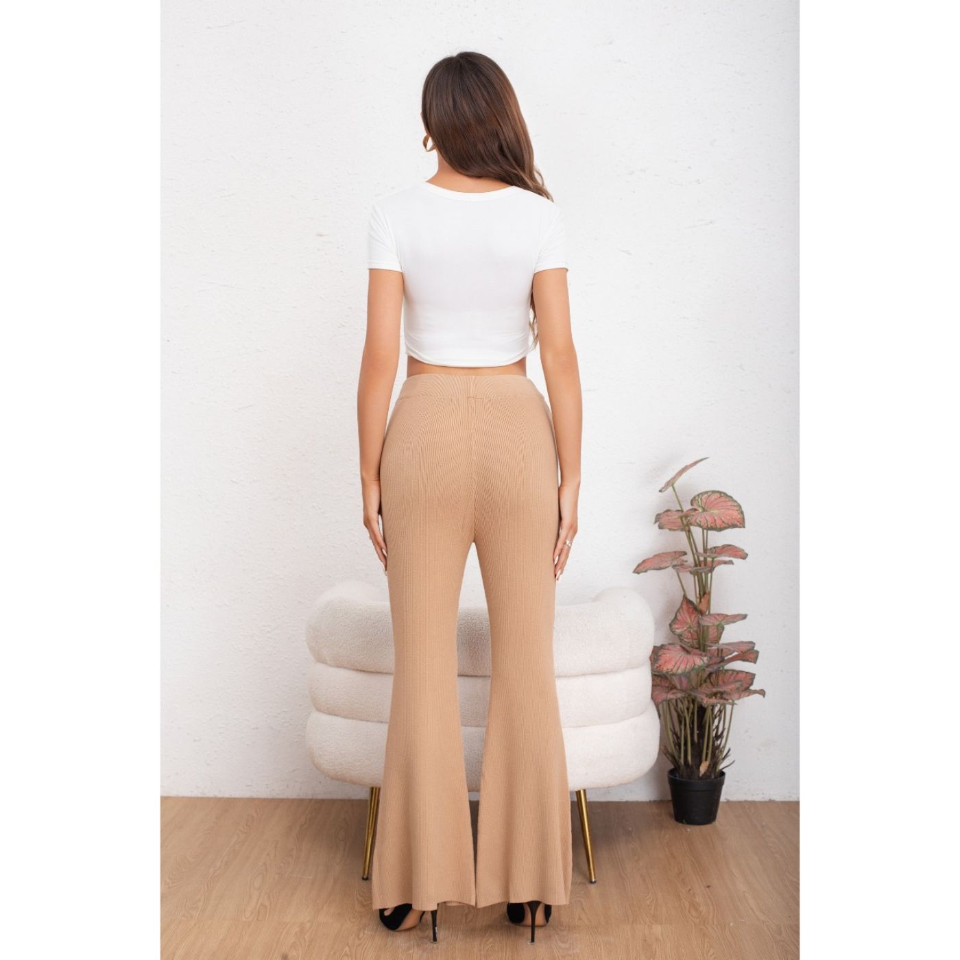 PANTALON CALZA MUJER FLARE LANILLA TIRO ALTO FULL ELASTICADO 5050 - 4