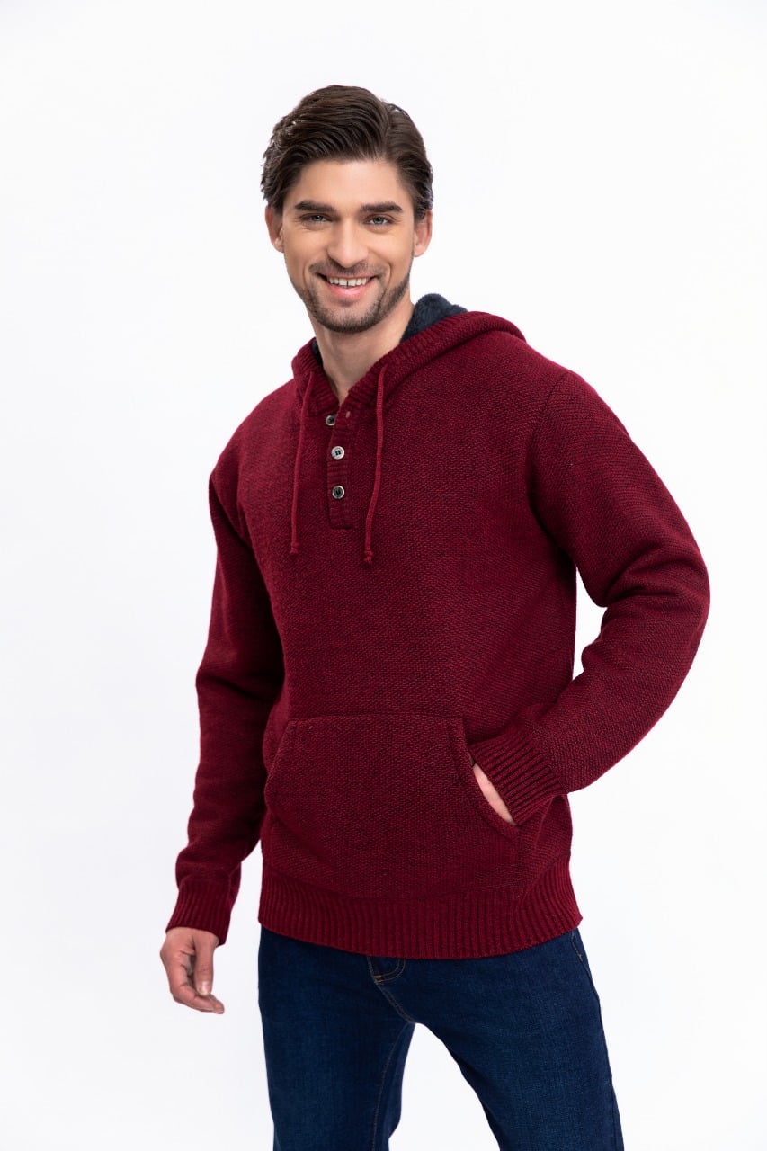 SWEATER ALGODON HOMBRE FORRO PIEL BOTONES GORRO 7172 - 1