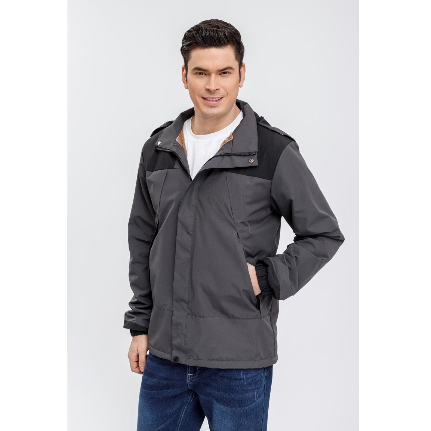 CHAQUETA HOMBRE IMPERMEABLE FORRO INTERIOR PIEL CAPUCHA 0001 - 1