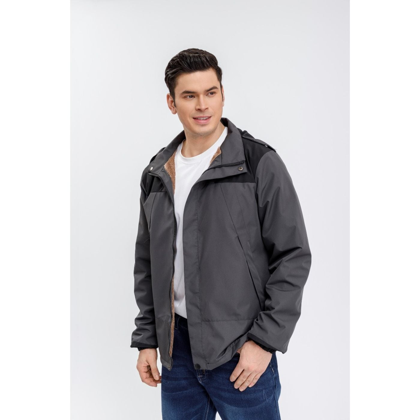CHAQUETA HOMBRE IMPERMEABLE FORRO INTERIOR PIEL CAPUCHA 0001 - 3