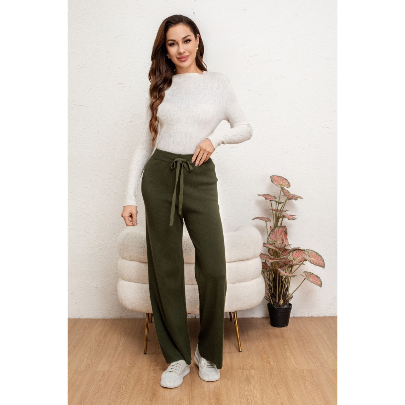 PANTALON MUJER RECTO LANILLA TIRO ALTO FULL ELASTICADO 5053 - 1