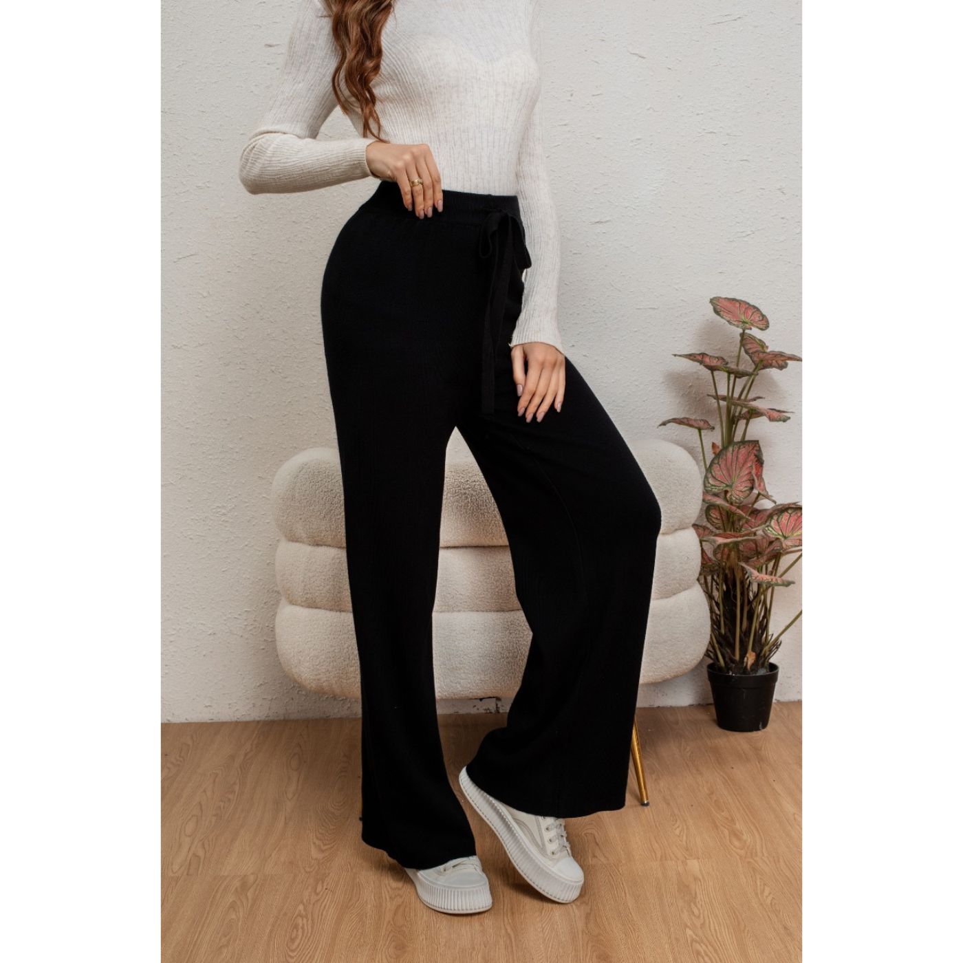 PANTALON MUJER RECTO LANILLA TIRO ALTO FULL ELASTICADO 5053 - 2