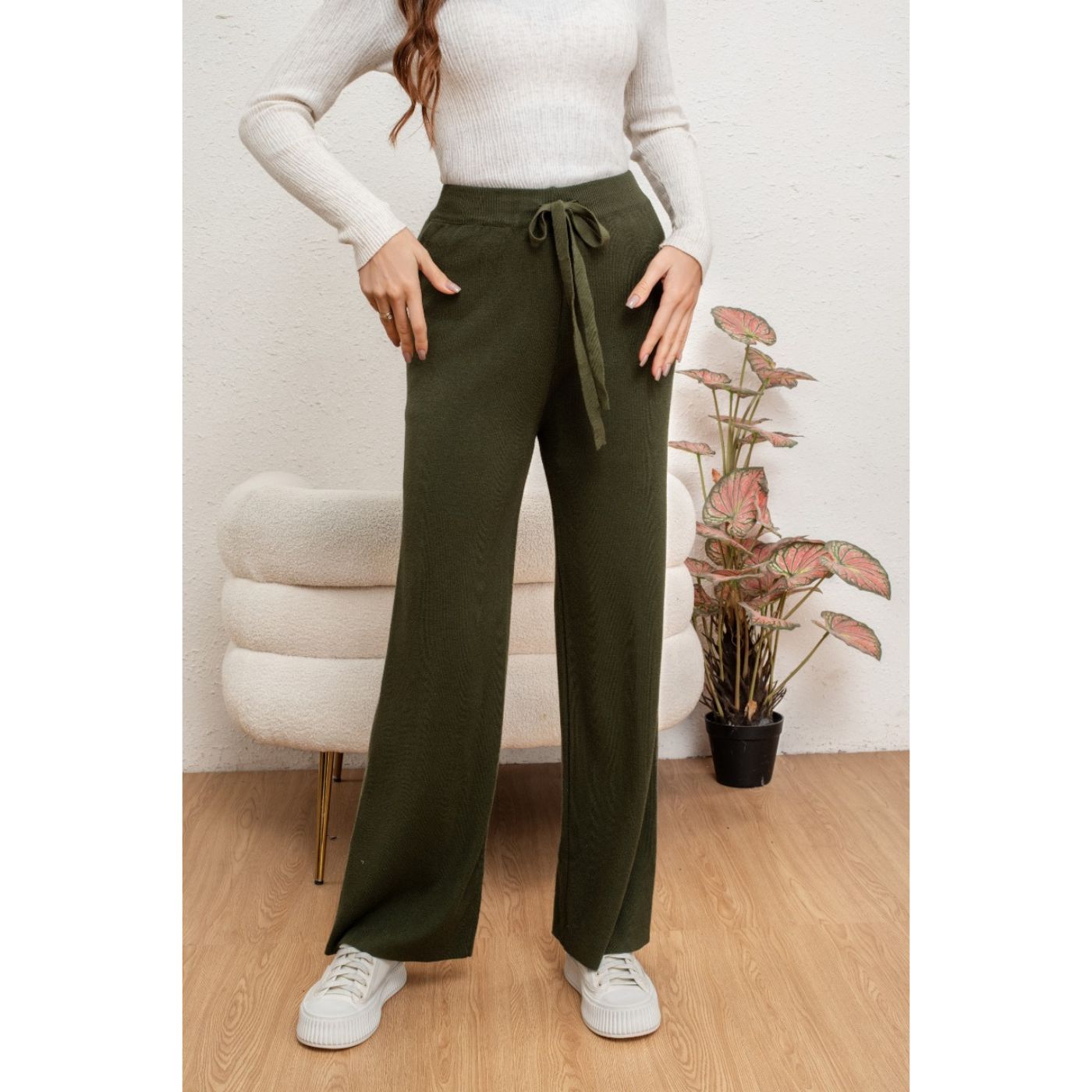 PANTALON MUJER RECTO LANILLA TIRO ALTO FULL ELASTICADO 5053 - 3