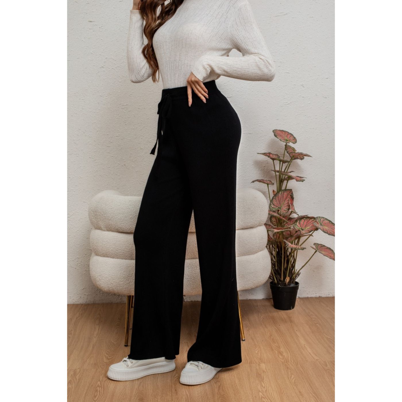 PANTALON MUJER RECTO LANILLA TIRO ALTO FULL ELASTICADO 5053 - 3