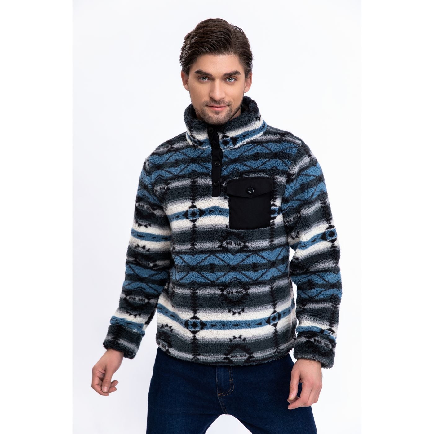 POLERÓN PELUDO ÉTNICO OTOÑO INVIERNO CHAQUETA HOMBRE 6076 - 1