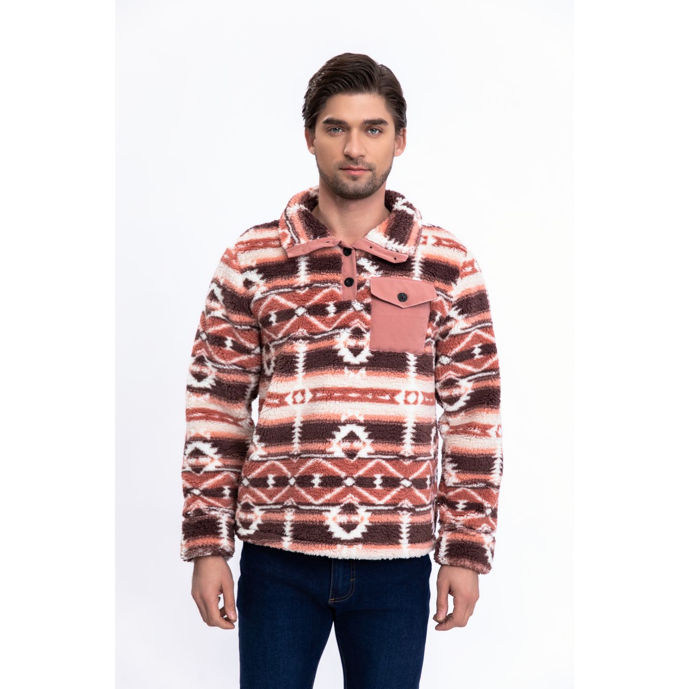 POLERÓN PELUDO ÉTNICO OTOÑO INVIERNO CHAQUETA HOMBRE 6076 - 1