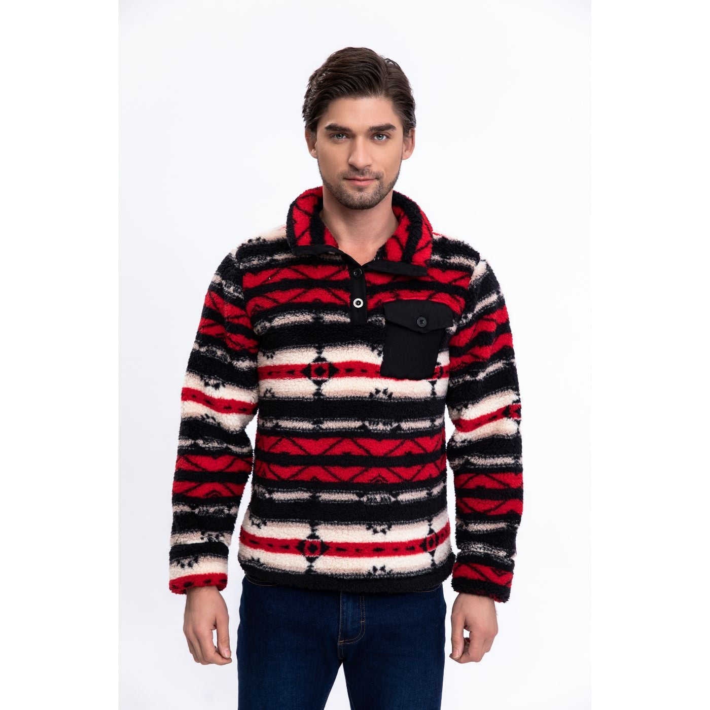 POLERÓN PELUDO ÉTNICO OTOÑO INVIERNO CHAQUETA HOMBRE 6076 - 1
