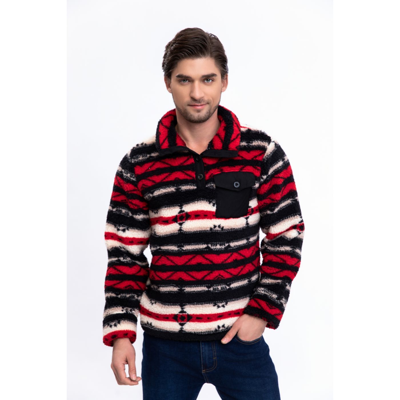 POLERÓN PELUDO ÉTNICO OTOÑO INVIERNO CHAQUETA HOMBRE 6076 - 2