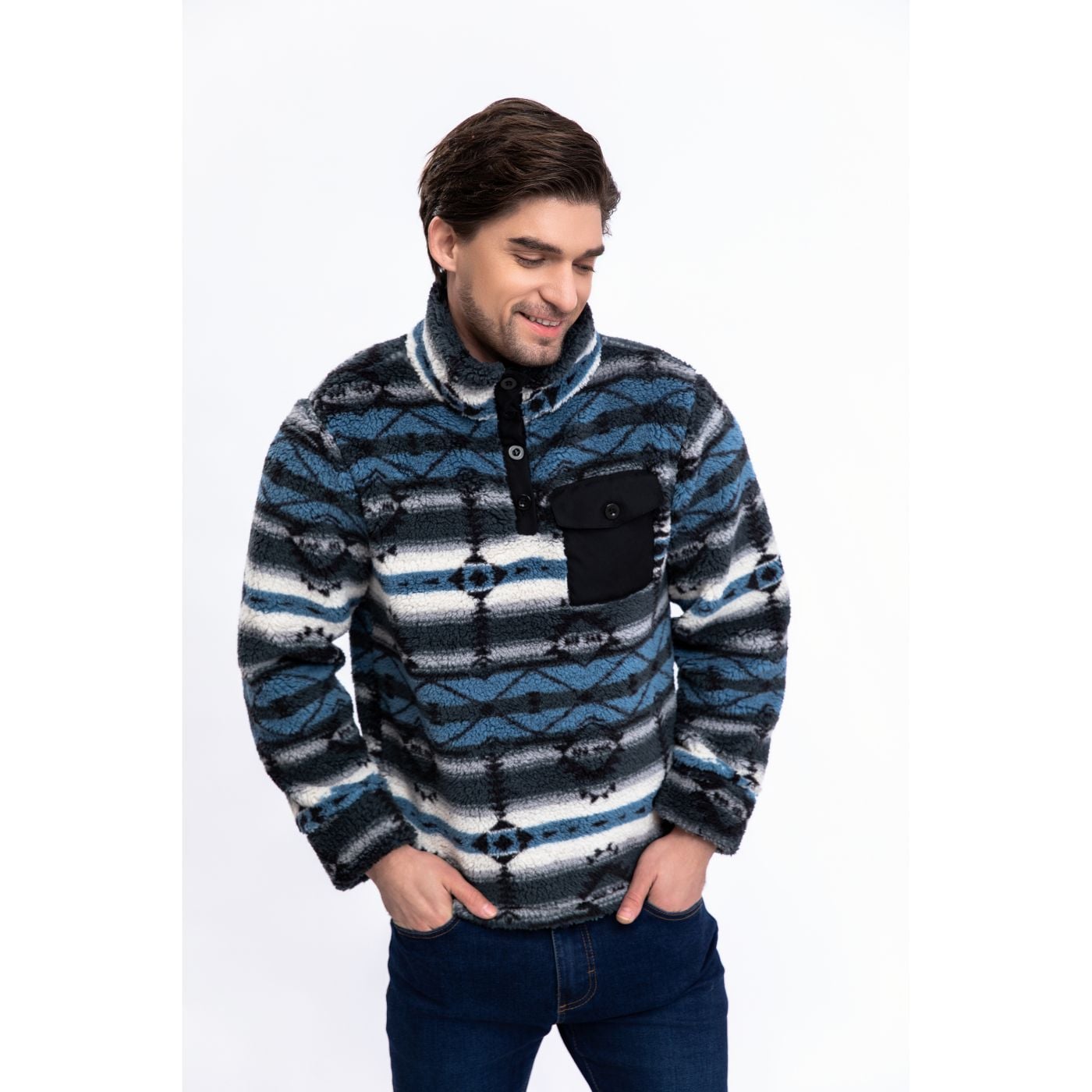 POLERÓN PELUDO ÉTNICO OTOÑO INVIERNO CHAQUETA HOMBRE 6076 - 2
