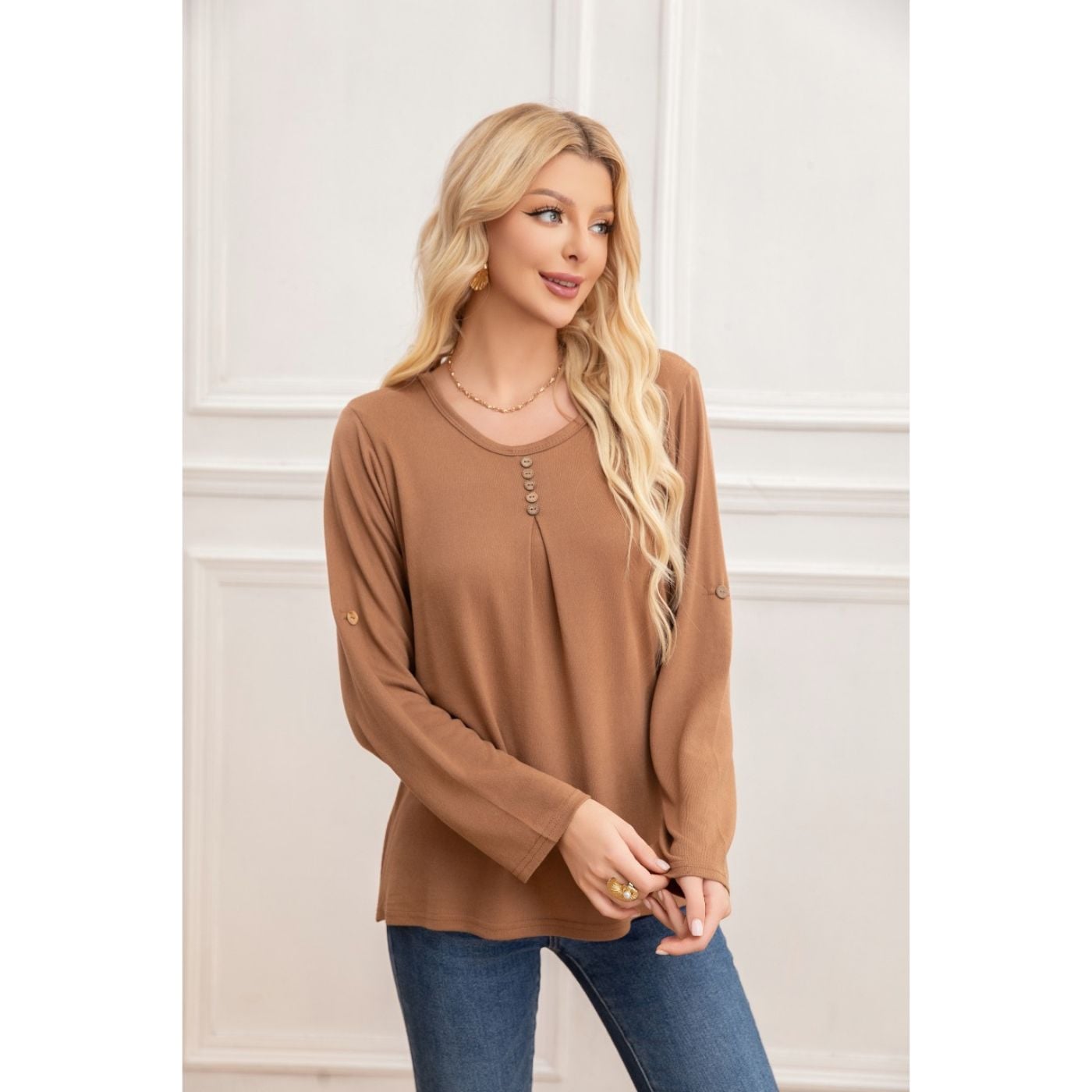 SWEATER MUJER TEJIDO CUELLO REDONDO MANGA LARGA 2006 - 1