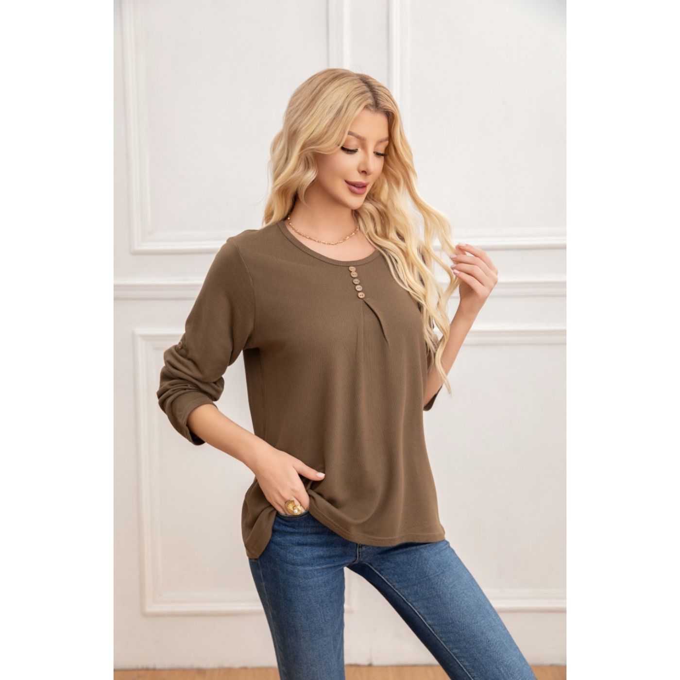 SWEATER MUJER TEJIDO CUELLO REDONDO MANGA LARGA 2006 - 1