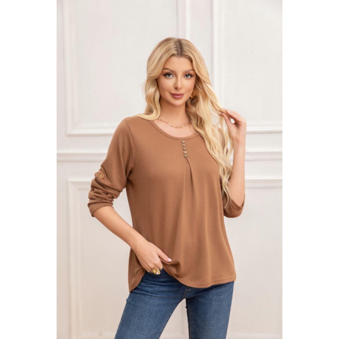 SWEATER MUJER TEJIDO CUELLO REDONDO MANGA LARGA 2006 - 2