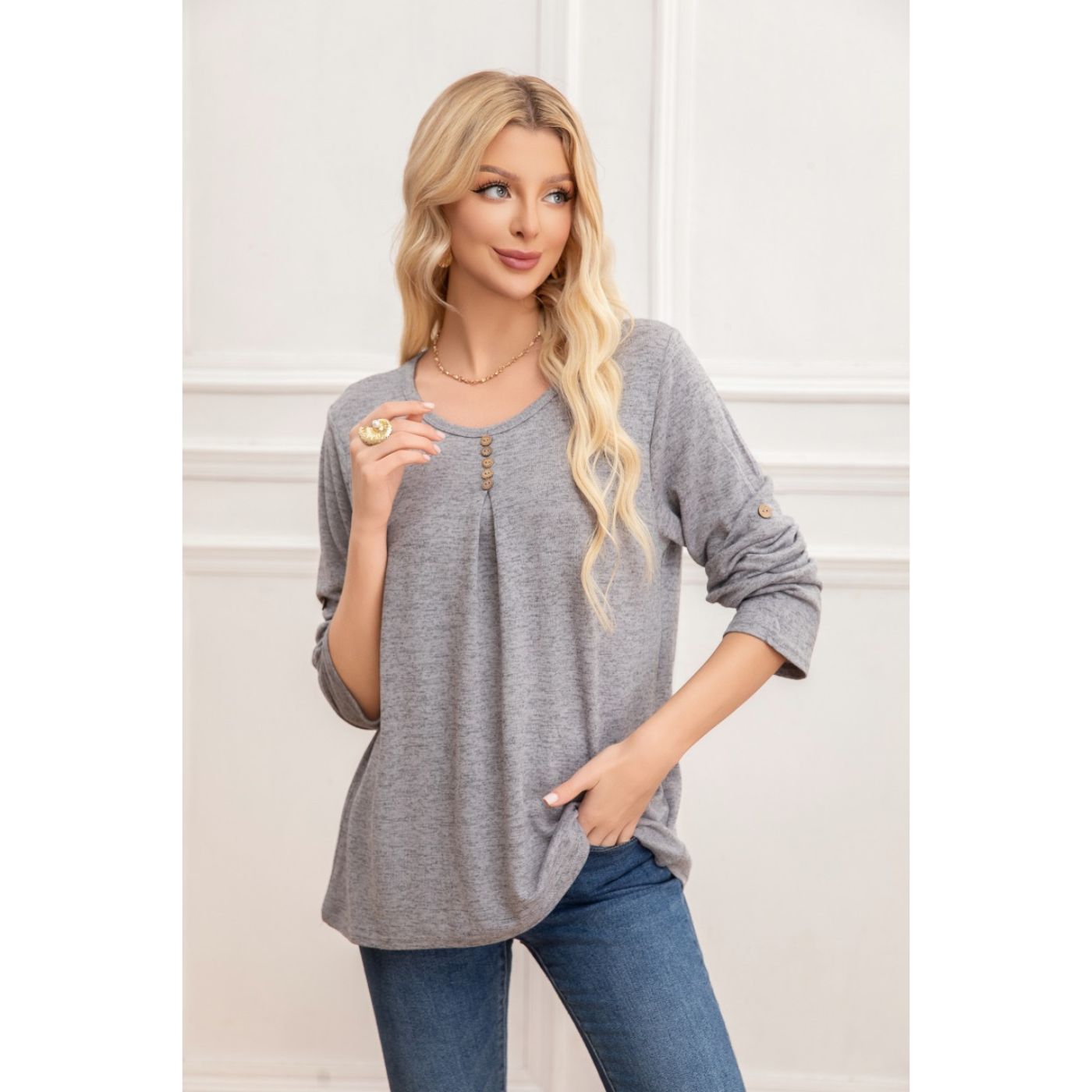SWEATER MUJER TEJIDO CUELLO REDONDO MANGA LARGA 2006 - 2
