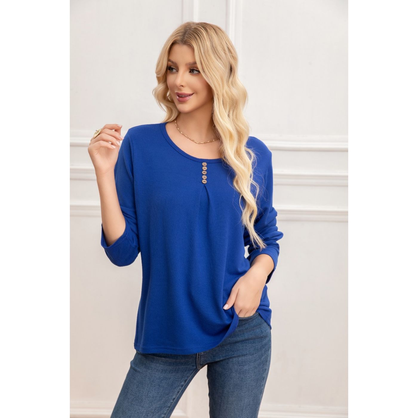 SWEATER MUJER TEJIDO CUELLO REDONDO MANGA LARGA 2006 - 2