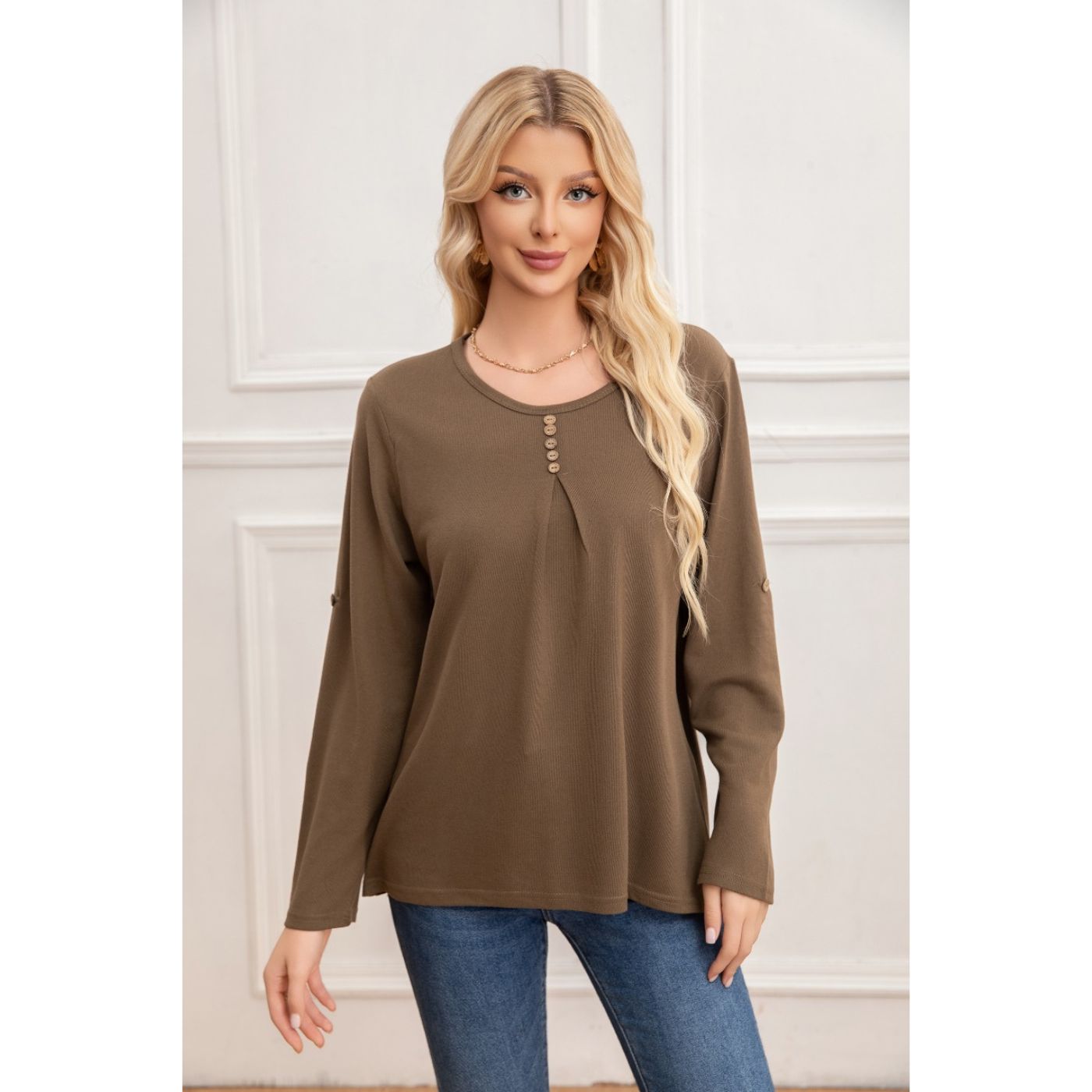 SWEATER MUJER TEJIDO CUELLO REDONDO MANGA LARGA 2006 - 2