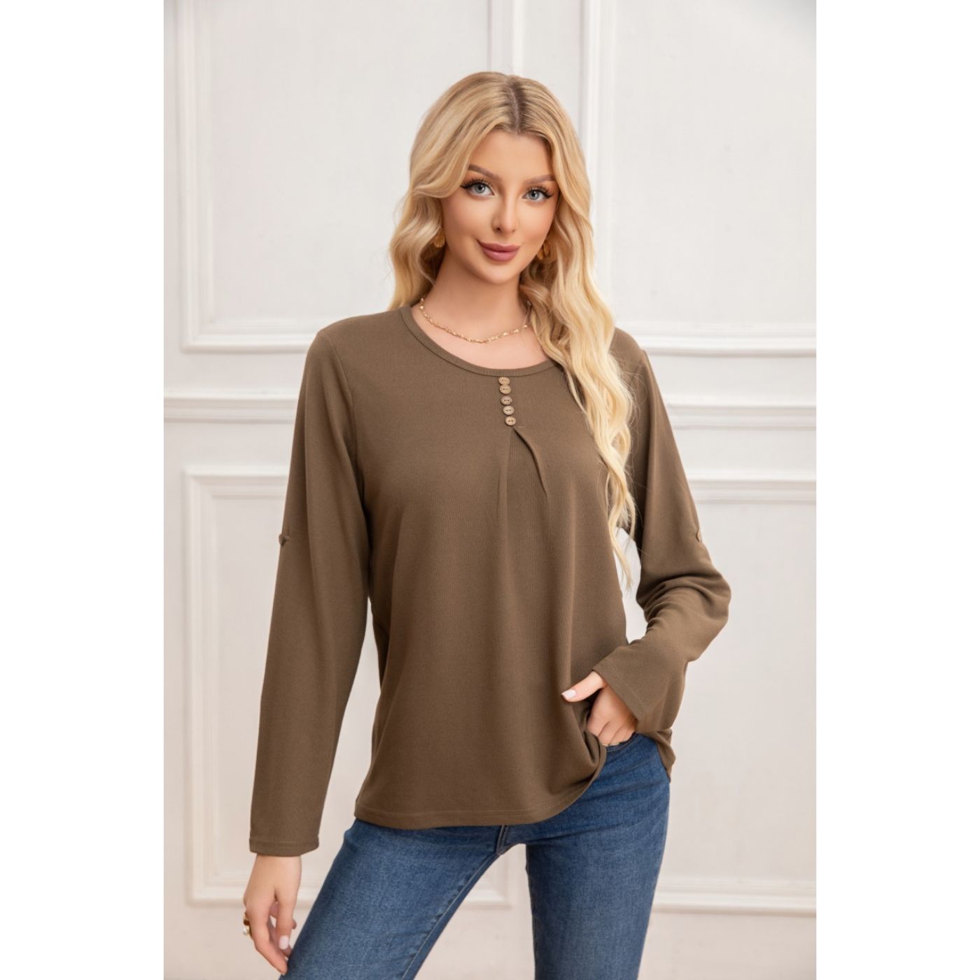SWEATER MUJER TEJIDO CUELLO REDONDO MANGA LARGA 2006 - 3