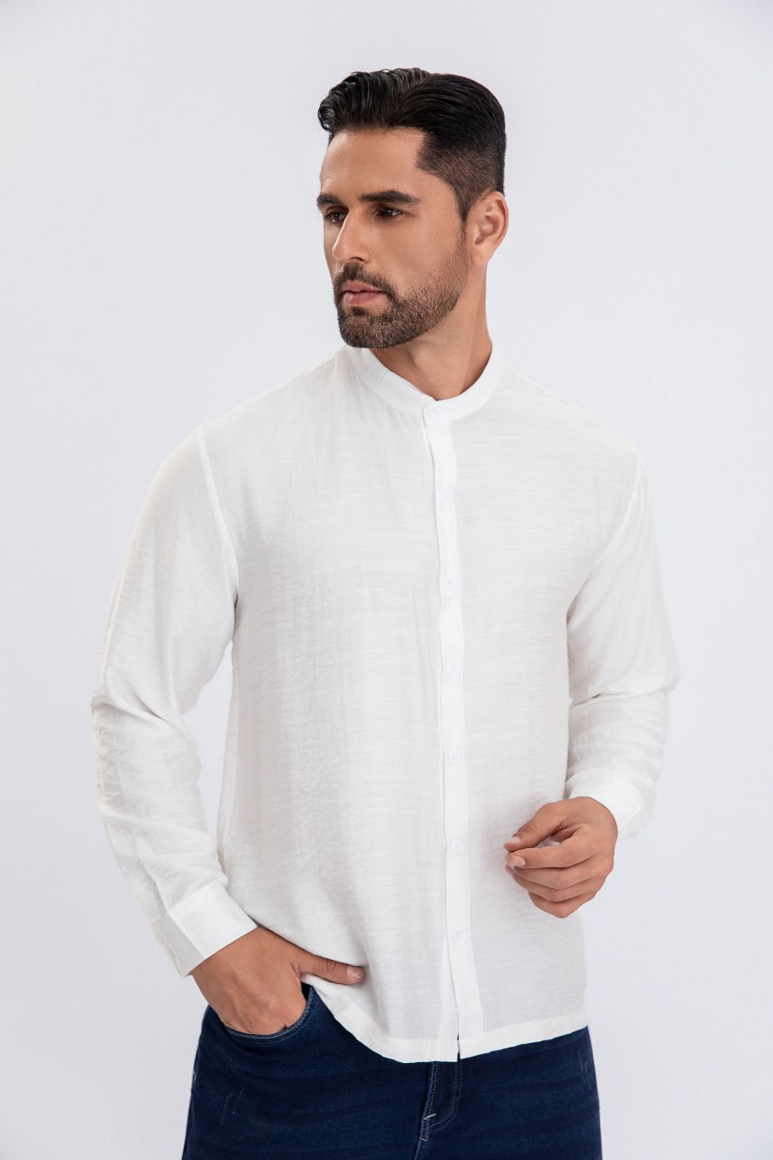 CAMISA VERANO MANGA LARGA HOMBRE CUELLO MAO CASUAL FASHION 155 - 1