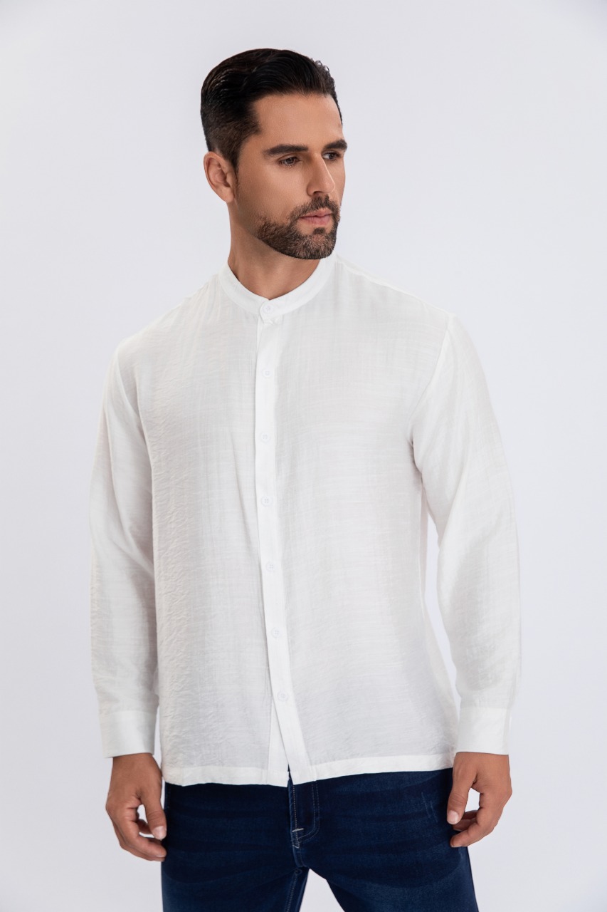 CAMISA VERANO MANGA LARGA HOMBRE CUELLO MAO CASUAL FASHION 155 - 2