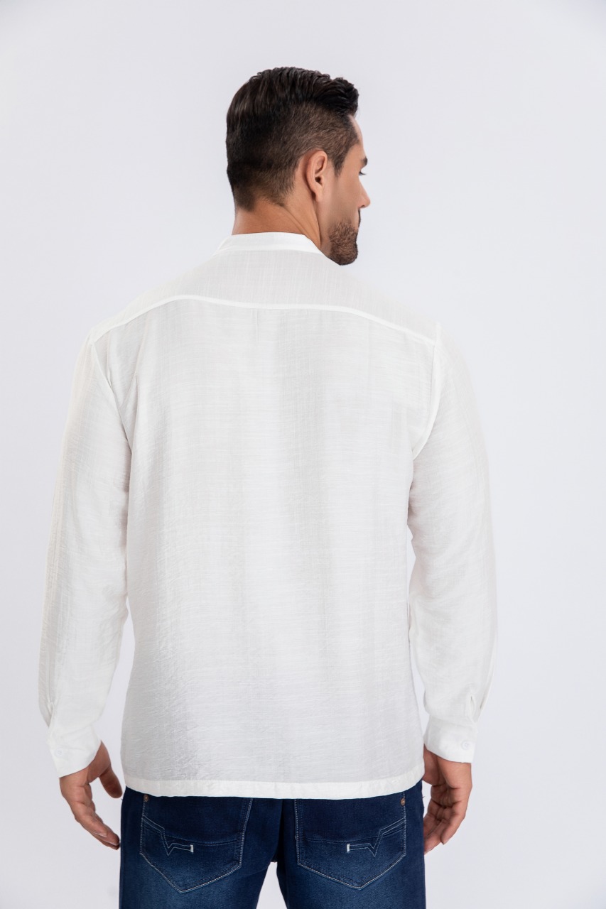 CAMISA VERANO MANGA LARGA HOMBRE CUELLO MAO CASUAL FASHION 155 - 3