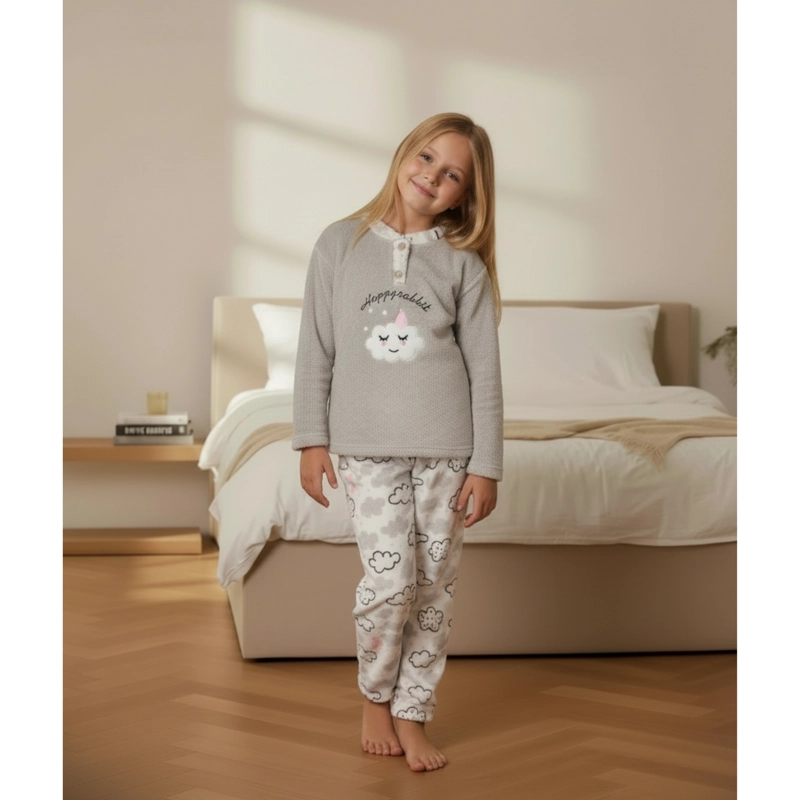 PIJAMA POLAR NIÑAS DISEÑOS NUBE Y COLORES INVIERNO 476 - 1