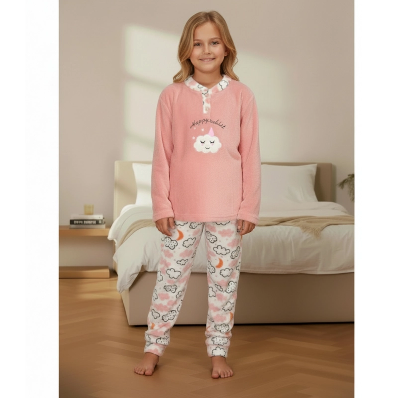 PIJAMA POLAR NIÑAS DISEÑOS NUBE Y COLORES INVIERNO 476 - 1