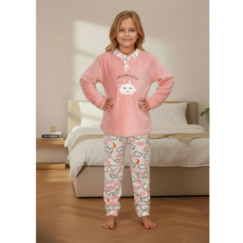 PIJAMA POLAR NIÑAS DISEÑOS NUBE Y COLORES INVIERNO 476 - 2