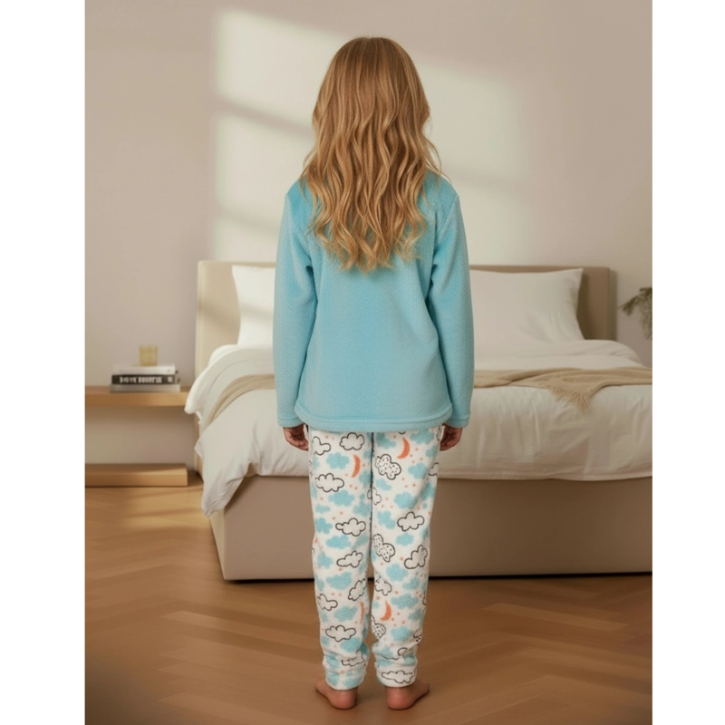 PIJAMA POLAR NIÑAS DISEÑOS NUBE Y COLORES INVIERNO 476 - 3