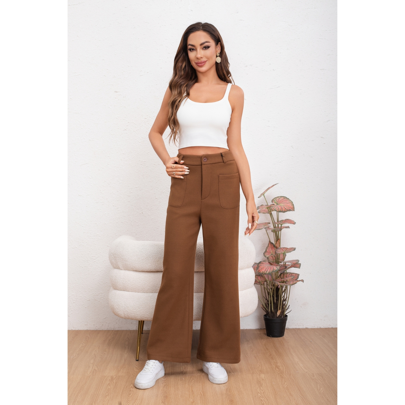 PANTALÓN CASUAL MUJER BOLSILLO OTOÑO INVIERNO ANCHO 0126 - 1