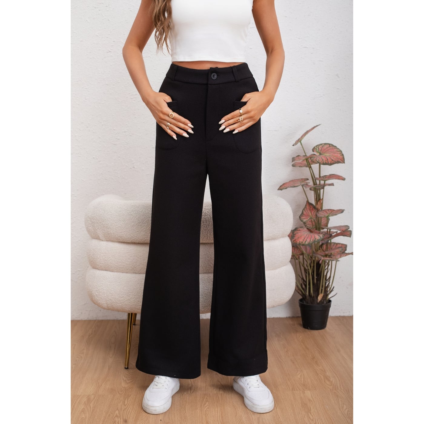 PANTALÓN CASUAL MUJER BOLSILLO OTOÑO INVIERNO ANCHO 0126 - 2