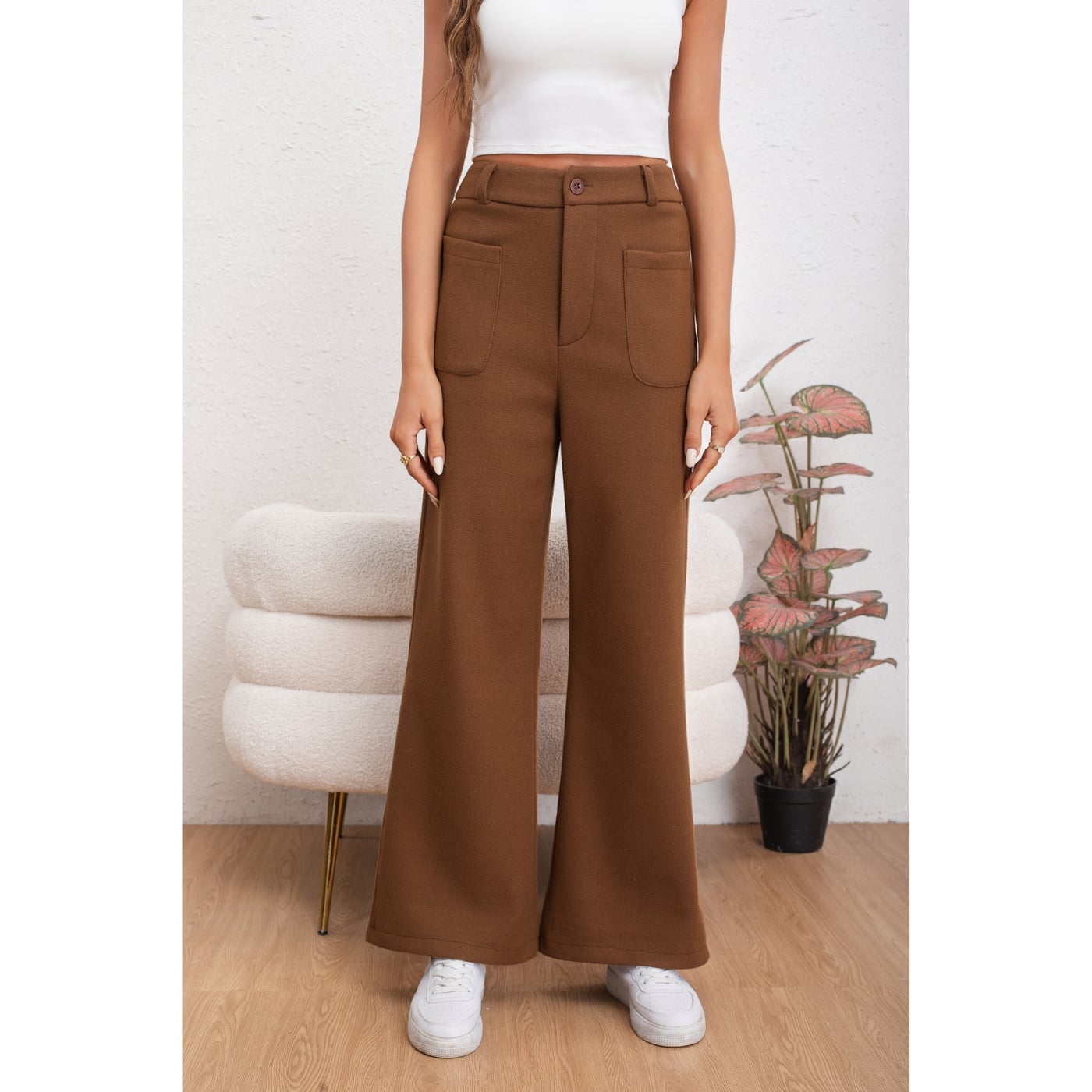 PANTALÓN CASUAL MUJER BOLSILLO OTOÑO INVIERNO ANCHO 0126 - 2