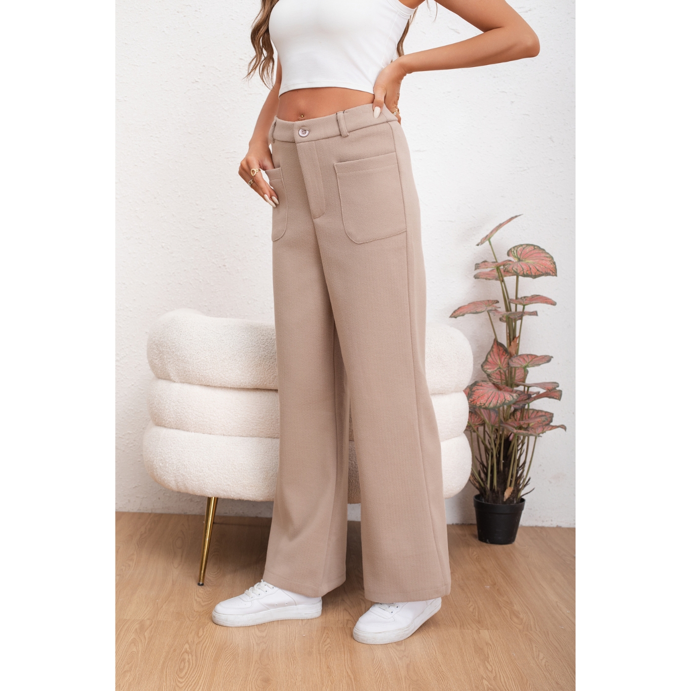 PANTALÓN CASUAL MUJER BOLSILLO OTOÑO INVIERNO ANCHO 0126 - 2